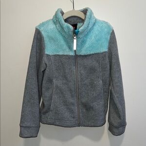 Gerry  Kids zip up Jacket in Gray and Light Acqua